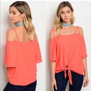 NWT Orange Tie Top. So cute! Multiple sizes.